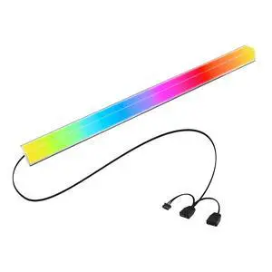 24 LED ARGB Strip with Magnetic Adhesion, 5V 4PIN Addressable, Black Aluminum + Frosted Light-Diffusing Cover, Attach to PC Case Inside, 550mm Cable & Custom Effects 24 LED ARGB Strip with Magnetic Adhesion, 5V 4PIN Addressable, Black Aluminum + Frosted Light-Diffusing Cover, Attach to PC Case Inside, 550mm Cable & Custom Effects