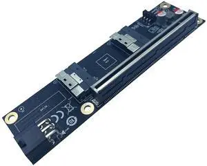 Slimline SAS SFF-8654 8i to PCIe 4.0,SFF8654 8i PCI-Express 16x Adapter with ATX 6pin Power Port for External Game GPU Graphics Card Slimline SAS SFF-8654 8i to PCIe 4.0,SFF8654 8i PCI-Express 16x Adapter with ATX 6pin Power Port for External Game GPU Graphics Card