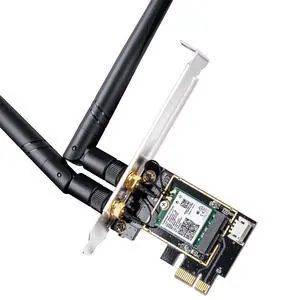 AX3000 Wi-Fi 6 Bluetooth 5.0 PCIe WiFi Card for Desktop PC WE3000 | Win10/11 64-bit OS Support; 2.4/5GHz Dual Band 2402+574 Mbps; 1024-QAM Tech; WPA3 Security; MU-MIMO OFDMA; Two 5dBi Antenna AX3000 Wi-Fi 6 Bluetooth 5.0 PCIe WiFi Card for Desktop PC WE3000 | Win10/11 64-bit OS Support; 2.4/5GHz Dual Band 2402+574 Mbps; 1024-QAM Tech; WPA3 Security; MU-MIMO OFDMA; Two 5dBi Antenna