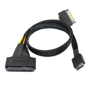 Oculink to U.2 Adapter Cable, SFF-8611 (4i) to SFF-8639 (U.2) PCIe 4.0 x4 NVMe SSD Cable, for PCIe 4.0/3.0 SSD Hard Drive Enclosure, Server, Workstation (80cm) Oculink to U.2 Adapter Cable, SFF-8611 (4i) to SFF-8639 (U.2) PCIe 4.0 x4 NVMe SSD Cable, for PCIe 4.0/3.0 SSD Hard Drive Enclosure, Server, Workstation (80cm)