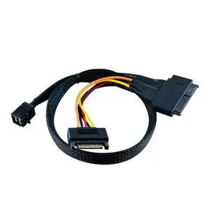 MINI SAS HD SFF-8643 to U.2 (SFF-8639) NVMe SSD Drive Cable with 15-Pin SATA Power, Supports PCIe 3.0/4.0 x4 for Servers, NAS, Workstations (80CM) MINI SAS HD SFF-8643 to U.2 (SFF-8639) NVMe SSD Drive Cable with 15-Pin SATA Power, Supports PCIe 3.0/4.0 x4 for Servers, NAS, Workstations (80CM)