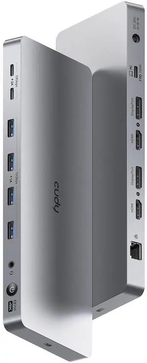 USB 3.2 Gen 2 Dual 4K 60Hz Display Docking Station, Up to 2 Monitor Display, 10Gbps USB C, 2 HDMI & Display Ports, 1000Mbps RJ45 Port, 100 Watts PD, 150 Watts PSU, DisplayLink, CS700 USB 3.2 Gen 2 Dual 4K 60Hz Display Docking Station, Up to 2 Monitor Display, 10Gbps USB C, 2 HDMI & Display Ports, 1000Mbps RJ45 Port, 100 Watts PD, 150 Watts PSU, DisplayLink, CS700