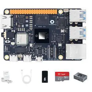 D-Robotics RDK X5 Development Board - 10 Tops AI, 4GB/8GB RAM, Sunrise 5 Chip, Octa-core Cortex A55, MIPI DSI, HDMI, Wi-Fi 6, Bluetooth 5.4, Ready-to-Use (4GB RAM,Metal Case) D-Robotics RDK X5 Development Board - 10 Tops AI, 4GB/8GB RAM, Sunrise 5 Chip, Octa-core Cortex A55, MIPI DSI, HDMI, Wi-Fi 6, Bluetooth 5.4, Ready-to-Use (4GB RAM,Metal Case)