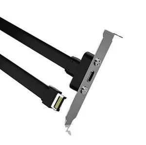 20Gbps USB 3.2 USB Type C Back Panel, Type C Female to 20-pin USB Type-E A-Key Male Extension Cable 30cms with PCIe Bracket 20Gbps USB 3.2 USB Type C Back Panel, Type C Female to 20-pin USB Type-E A-Key Male Extension Cable 30cms with PCIe Bracket