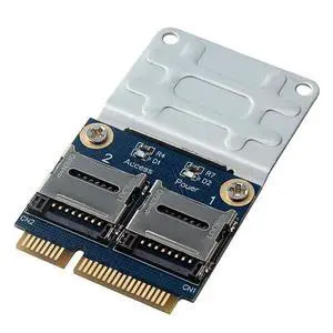 Dual Micro SDXC SDHC SD to Mini PCI-e Adapter Card with Half Bracket Dual Micro SDXC SDHC SD to Mini PCI-e Adapter Card with Half Bracket