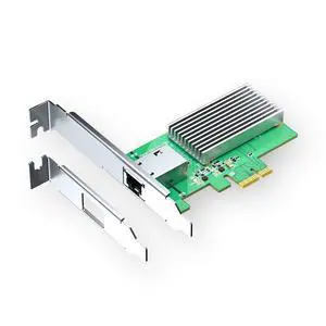 10Gb PCIe 4.0 x1 Network Card 10GBase-T RJ45 LAN NIC Adapter | RTL8127AT chip, aluminum heatsink,, full-height and low-profile brackets for PC, NAS, servers 10Gb PCIe 4.0 x1 Network Card 10GBase-T RJ45 LAN NIC Adapter | RTL8127AT chip, aluminum heatsink,, full-height and low-profile brackets for PC, NAS, servers