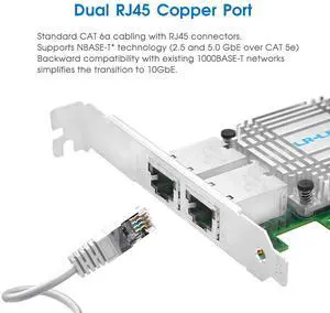 10Gb PCI-E Network Card for Intel X550-T2,Dual RJ45 Ports with Intel X550 AT2 Controller,PCI Express 3.0 X4 LAN Adapter Supports Windows Server/Linux/VMware 10Gb PCI-E Network Card for Intel X550-T2,Dual RJ45 Ports with Intel X550 AT2 Controller,PCI Express 3.0 X4 LAN Adapter Supports Windows Server/Linux/VMware