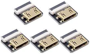 5pcs Mini HDMI Type-C Female Flat FPC Connector Straight Type 1080p Compatible with FPV HDTV Camera Multicopter Aerial Photography 5pcs Mini HDMI Type-C Female Flat FPC Connector Straight Type 1080p Compatible with FPV HDTV Camera Multicopter Aerial Photography