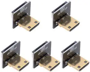 5pcs Mini HDMI Type-C Male Connector Up Angled 90 Degree Flat FPC 1080p Compatible with FPV HDTV Camera Multicopter Aerial Photography 5pcs Mini HDMI Type-C Male Connector Up Angled 90 Degree Flat FPC 1080p Compatible with FPV HDTV Camera Multicopter Aerial Photography