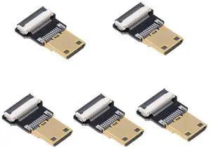 5pcs Mini HDMI Type-C Male Connector Straight Type Flat FPC 1080p Compatible with FPV HDTV Camera Multicopter Aerial Photography 5pcs Mini HDMI Type-C Male Connector Straight Type Flat FPC 1080p Compatible with FPV HDTV Camera Multicopter Aerial Photography