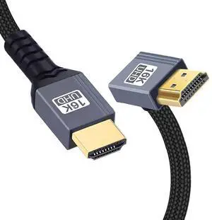 90 Degree Up Angled 16K UHD 8K HDMI 2.2 Version Type-A Male to HDMI Male HDTV Cable Compatible with Desktop Laptop Monitor (50cm) 90 Degree Up Angled 16K UHD 8K HDMI 2.2 Version Type-A Male to HDMI Male HDTV Cable Compatible with Desktop Laptop Monitor (50cm)