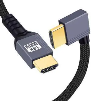 90 Degree Left Angled 16K UHD 8K HDMI 2.2 Version Type-A Male to HDMI Male HDTV Cable Compatible with Desktop Laptop Monitor (200cm) 90 Degree Left Angled 16K UHD 8K HDMI 2.2 Version Type-A Male to HDMI Male HDTV Cable Compatible with Desktop Laptop Monitor (200cm)