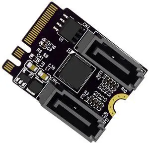 Key A+E PCI Express to SATA 3.0 6Gbps Dual Ports Adapter Converter Hard Drive Extension Card JMB582 2230,SATA PM Multiplier Port Selector Key A+E PCI Express to SATA 3.0 6Gbps Dual Ports Adapter Converter Hard Drive Extension Card JMB582 2230,SATA PM Multiplier Port Selector