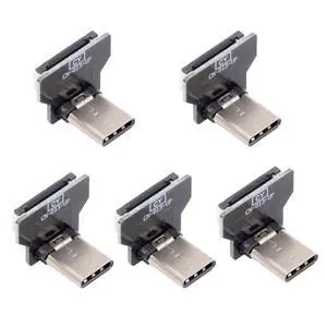 5pcs USB-C USB2.0 Type-C Male Connector Down Up Angled 90 Degree Flat FPC 480Mbps Data Power Compatible with FPV Camera Multicopter Aerial Photography 5pcs USB-C USB2.0 Type-C Male Connector Down Up Angled 90 Degree Flat FPC 480Mbps Data Power Compatible with FPV Camera Multicopter Aerial Photography