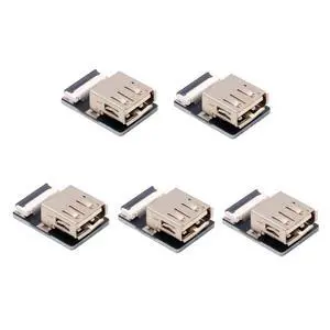 5pcs Standard USB2.0 Type-A Female Connector Straight Type Flat FPC 480Mbps Data Power Compatible with FPV Camera Multicopter Aerial Photography 5pcs Standard USB2.0 Type-A Female Connector Straight Type Flat FPC 480Mbps Data Power Compatible with FPV Camera Multicopter Aerial Photography
