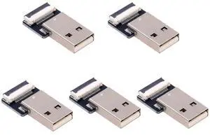 5pcs Standard USB2.0 Type-A Male Connector Straight Type Flat FPC 480Mbps Data Power Compatible with FPV Camera Multicopter Aerial Photography 5pcs Standard USB2.0 Type-A Male Connector Straight Type Flat FPC 480Mbps Data Power Compatible with FPV Camera Multicopter Aerial Photography