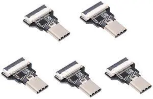 5pcs USB-C USB2.0 Type-C Male Connector Straight Type Flat FPC 480Mbps Data Power Compatible with FPV Camera Multicopter Aerial Photography 5pcs USB-C USB2.0 Type-C Male Connector Straight Type Flat FPC 480Mbps Data Power Compatible with FPV Camera Multicopter Aerial Photography