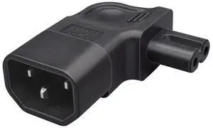 IEC60320 C14 Male to C7 Female 2Pin Power Extension Adapter AC Convertor Right Angled 90 Degree Connector IEC60320 C14 Male to C7 Female 2Pin Power Extension Adapter AC Convertor Right Angled 90 Degree Connector