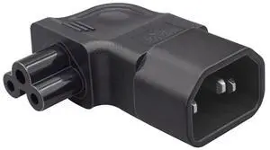 IEC60320 C14 Male to C5 Female 3Pole Power Extension Adapter AC Convertor Right Angled 90 Degree Connector IEC60320 C14 Male to C5 Female 3Pole Power Extension Adapter AC Convertor Right Angled 90 Degree Connector
