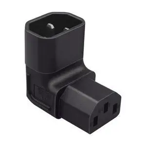 IEC60320 C14 Male to C13 Female Power Extension Adapter AC Convertor Down Angled 90 Degree Connector IEC60320 C14 Male to C13 Female Power Extension Adapter AC Convertor Down Angled 90 Degree Connector
