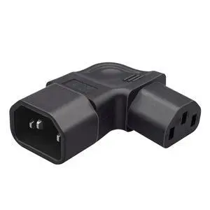 IEC60320 C14 Male to C13 Female Power Extension Adapter AC Convertor Left Angled 90 Degree Connector IEC60320 C14 Male to C13 Female Power Extension Adapter AC Convertor Left Angled 90 Degree Connector