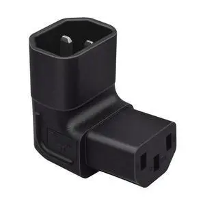 IEC60320 C14 Male to C13 Female Power Extension Adapter AC Convertor Up Angled 90 Degree Connector IEC60320 C14 Male to C13 Female Power Extension Adapter AC Convertor Up Angled 90 Degree Connector