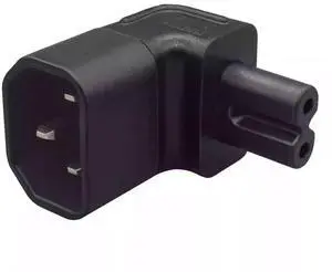 IEC60320 C14 Male to C7 Female 2Pin Power Extension Adapter AC Convertor Up Angled 90 Degree Connector IEC60320 C14 Male to C7 Female 2Pin Power Extension Adapter AC Convertor Up Angled 90 Degree Connector
