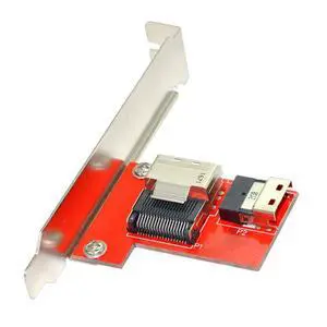 PCI-Express PCI-E 4.0 SAS Slimline SFF-8654 Female to Mini SAS SFF-8087 Female Adapter PCBA Reversible with 12cm Bracket PCI-Express PCI-E 4.0 SAS Slimline SFF-8654 Female to Mini SAS SFF-8087 Female Adapter PCBA Reversible with 12cm Bracket