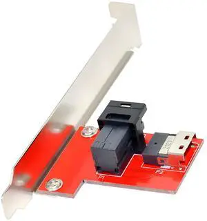 PCI-Express PCI-E 4.0 SAS Slimline SFF-8654 Female to Mini SAS HD SFF-8643 Female Adapter PCBA Reversible with 12cm Bracket PCI-Express PCI-E 4.0 SAS Slimline SFF-8654 Female to Mini SAS HD SFF-8643 Female Adapter PCBA Reversible with 12cm Bracket