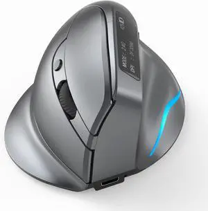 F-26C 2.4G Wireless Vertical Ergonomic Bluetooth Optical Mouse, 4 DPI Adjustment 1000/1600/2400/3200 7 Color Lights with LED Screen Display Suitable for Game Player PC Laptop, Grey F-26C 2.4G Wireless Vertical Ergonomic Bluetooth Optical Mouse, 4 DPI Adjustment 1000/1600/2400/3200 7 Color Lights with LED Screen Display Suitable for Game Player PC Laptop, Grey