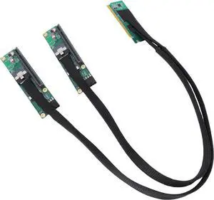 PCIe 4.0 X16 to SFF 8654 X2 Adapter, Gen4 Split Extender Cable, Plug and Play for Computer Motherboards PCIe 4.0 X16 to SFF 8654 X2 Adapter, Gen4 Split Extender Cable, Plug and Play for Computer Motherboards