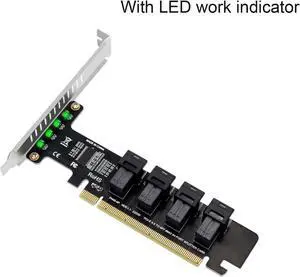 PCIE to U.2 PCIE X16 Adapter Card 4 Ports U.2 NVME SFF8643 SFF8639 LED Indicator PCIE to U.2 PCIE X16 Adapter Card 4 Ports U.2 NVME SFF8643 SFF8639 LED Indicator
