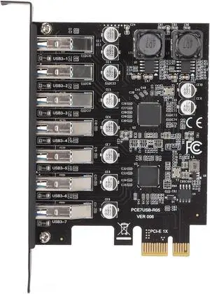 7 Port PCIE Expansion Card with High Speed USB 3.2 GEN1 5Gbps, Stable Power for 7, 8, 10, 11, 7 Port PCIE Expansion Card with High Speed USB 3.2 GEN1 5Gbps, Stable Power for 7, 8, 10, 11,