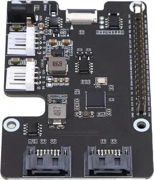 PCIe to 2Ch SATA Adapter, Onboard Dual LED Indicators and EEPROM, Compatible with SATA Hard Drive Protocol Compatible with RPi 5 PCIe to 2Ch SATA Adapter, Onboard Dual LED Indicators and EEPROM, Compatible with SATA Hard Drive Protocol Compatible with RPi 5