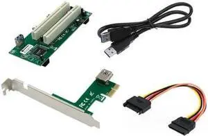PCIe x1 to Dual 32-bit PCI Expansion Card USB 3.1 Enabled, External Power, Flat Cable, Compatible with Tax/Sound/Video Cards PCIe x1 to Dual 32-bit PCI Expansion Card USB 3.1 Enabled, External Power, Flat Cable, Compatible with Tax/Sound/Video Cards
