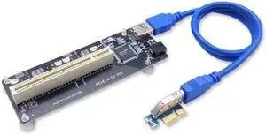 Black PCIe 1x to 2X PCI Adapter Card Using ASM1083 Controller, PCIe 1.0 Standard, Dual-PCI Simultaneous Operation, Win XP11 Black PCIe 1x to 2X PCI Adapter Card Using ASM1083 Controller, PCIe 1.0 Standard, Dual-PCI Simultaneous Operation, Win XP11