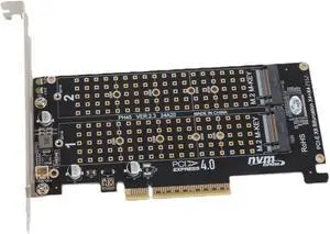 Adapter Card with 2 x 32Gbps Expansion Cards, M.2 NVMe SSD to PCIE X8 M Key Hard Drive Converter Reader Expansion Card, Support Full Speed NVME SSD/M.2 PCIE(ph45) Adapter Card with 2 x 32Gbps Expansion Cards, M.2 NVMe SSD to PCIE X8 M Key Hard Drive Converter Reader Expansion Card, Support Full Speed NVME SSD/M.2 PCIE(ph45)