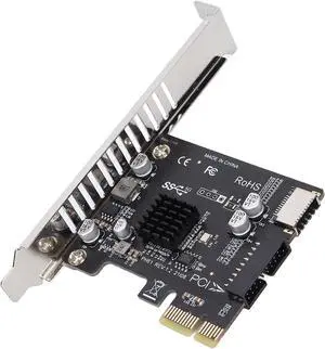 Hard Disk Expansion Transfer PCIE 1x to USB 3.1 Adapter Card, Connector 1: USB 3.0 20Pin Socket, Connector 2: USB 3.1 20Pin Front Panel Connector Hard Disk Expansion Transfer PCIE 1x to USB 3.1 Adapter Card, Connector 1: USB 3.0 20Pin Socket, Connector 2: USB 3.1 20Pin Front Panel Connector