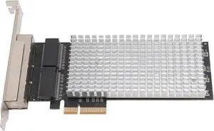 Nic RJ45 PCIE 2.5G Network Card, 4 Ports with I226 Chip, Game Streaming, Aluminum Alloy Heatsink Nic RJ45 PCIE 2.5G Network Card, 4 Ports with I226 Chip, Game Streaming, Aluminum Alloy Heatsink