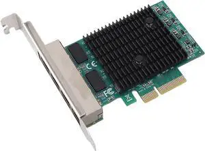 PCIe Gigabit Network Card, Copper Cable PCI Express Gigabit Ethernet Card 4 Ports Plug and Play for Desktop PC PCIe Gigabit Network Card, Copper Cable PCI Express Gigabit Ethernet Card 4 Ports Plug and Play for Desktop PC