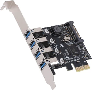 4 Port USB 3.0 PCIe Expansion Card, 5Gbps PCI Express USB Add in Card, for Wins, Vista, 2008 Server, 7, 8, 10, No Need Additional Power Supply 4 Port USB 3.0 PCIe Expansion Card, 5Gbps PCI Express USB Add in Card, for Wins, Vista, 2008 Server, 7, 8, 10, No Need Additional Power Supply