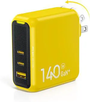 Magcube 140W USB C Charger PD3.1 3-Port GaN+ Laptop Wall Charger 100W Fast Charging Power Adapter Foldable Plug for MacBook Pro 16'', Dell XPS, iPad Pro, Galaxy, iPhone 17 Pro, Chromebook, Yellow Magcube 140W USB C Charger PD3.1 3-Port GaN+ Laptop Wall Charger 100W Fast Charging Power Adapter Foldable Plug for MacBook Pro 16'', Dell XPS, iPad Pro, Galaxy, iPhone 17 Pro, Chromebook, Yellow