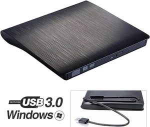 Black Slim External CD DVD Drive USB3.0 Portable CD DVD +/- RW Rewriter Burner Compatible with Windows Linux Mac Laptop Desktop PC Black Slim External CD DVD Drive USB3.0 Portable CD DVD +/- RW Rewriter Burner Compatible with Windows Linux Mac Laptop Desktop PC