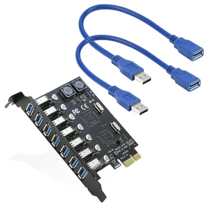 7-Port USB 3.0 PCIe Edpansion Card + 2-Pack USB 3.0 Extension Cable 1FT 7-Port USB 3.0 PCIe Edpansion Card + 2-Pack USB 3.0 Extension Cable 1FT