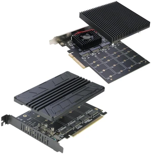 Quad NVMe PCIe Adapter (PCI-e Bifurcation Required) + Quad NVMe PCIe Adapter (for Non PCIe Bifurcation Mobo) Quad NVMe PCIe Adapter (PCI-e Bifurcation Required) + Quad NVMe PCIe Adapter (for Non PCIe Bifurcation Mobo)