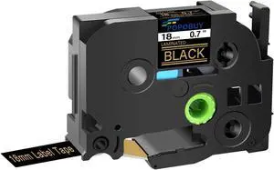 TZ TZe 18mm 0.7 inch Laminated Black Tape Compatible for Brother P Touch TZ344 TZ-344 TZe-344 TZe344 Label Tape for Brother PT-D400 H300LI 1890W 9200PC Label Maker, 50 Pack Gold on Black TZ TZe 18mm 0.7 inch Laminated Black Tape Compatible for Brother P Touch TZ344 TZ-344 TZe-344 TZe344 Label Tape for Brother PT-D400 H300LI 1890W 9200PC Label Maker, 50 Pack Gold on Black