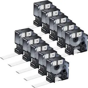 10 Pack Compatible for Dymo Rhino 1805443 Black on White 1" x 4.9' Industrial Heat Shrink Tube Labels for Rhino 6000 6500 Label Maker 10 Pack Compatible for Dymo Rhino 1805443 Black on White 1" x 4.9' Industrial Heat Shrink Tube Labels for Rhino 6000 6500 Label Maker