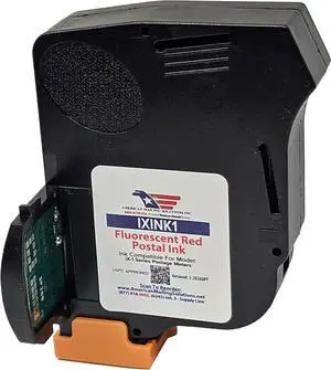 AMERICAN MAILING SOLUTIONS INC. | 2-Pack | IXINK1 Fluorescent Red Ink Cartridge Replacement for the iX-1 Series Postage Meter, 2,000 Standard-Yield, USPS-Approved, USA Made AMERICAN MAILING SOLUTIONS INC. | 2-Pack | IXINK1 Fluorescent Red Ink Cartridge Replacement for the iX-1 Series Postage Meter, 2,000 Standard-Yield, USPS-Approved, USA Made
