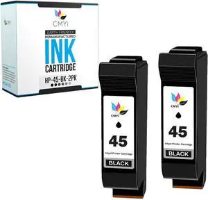 45 Black Replacement Ink Cartridge for HP DeskJet 1220C-PS, 1220cse, 1220Cxi, 1250, 1600, 1600C, 1600CM, 1600CN, 6122, 6127, 710, 710C, 712, 712C, 720, 720C, 722, 722C, 782C Printer (2 Black) 45 Black Replacement Ink Cartridge for HP DeskJet 1220C-PS, 1220cse, 1220Cxi, 1250, 1600, 1600C, 1600CM, 1600CN, 6122, 6127, 710, 710C, 712, 712C, 720, 720C, 722, 722C, 782C Printer (2 Black)