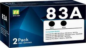 83A Toner Cartridge Black 2-Pack , Compatible with 83A 83X M201dw Toner Laser Jet Pro M201n M201dw MFP M125a M125nw M125rnw M127fn M127fw M225dn M225dw M225nw Printer | CF283A 83A Toner Cartridge Black 2-Pack , Compatible with 83A 83X M201dw Toner Laser Jet Pro M201n M201dw MFP M125a M125nw M125rnw M127fn M127fw M225dn M225dw M225nw Printer | CF283A
